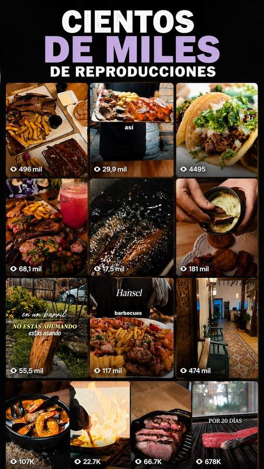Contenido para restaurantes con cientos de miles de reproducciones: reels y videos que generan reservas